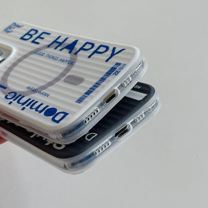 For iPhone 12 Pro Striped Skin Feel Magnetic Magsafe Phone Case(White) by buy2fix