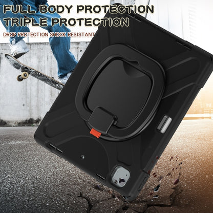 For iPad Air 13 2024 / Air 13 2025 Silicone Hybrid PC Tablet Case with Holder & Shoulder Strap(Black) - iPad Air 13 2025 / 2024 Cases by buy2fix | Online Shopping UK | buy2fix