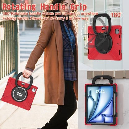 For iPad Air 13 2024 / Air 13 2025 Silicone Hybrid PC Tablet Case with Holder & Shoulder Strap(Red) - iPad Air 13 2025 / 2024 Cases by buy2fix | Online Shopping UK | buy2fix