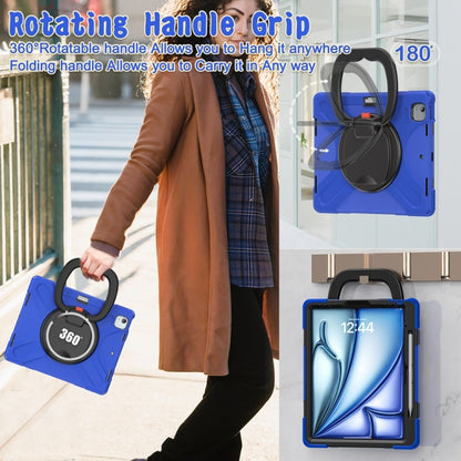 For iPad Air 13 2024 / Air 13 2025 Silicone Hybrid PC Tablet Case with Holder & Shoulder Strap(Blue) - iPad Air 13 2025 / 2024 Cases by buy2fix | Online Shopping UK | buy2fix