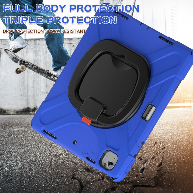 For iPad Air 13 2024 / Air 13 2025 Silicone Hybrid PC Tablet Case with Holder & Shoulder Strap(Blue) - iPad Air 13 2025 / 2024 Cases by buy2fix | Online Shopping UK | buy2fix