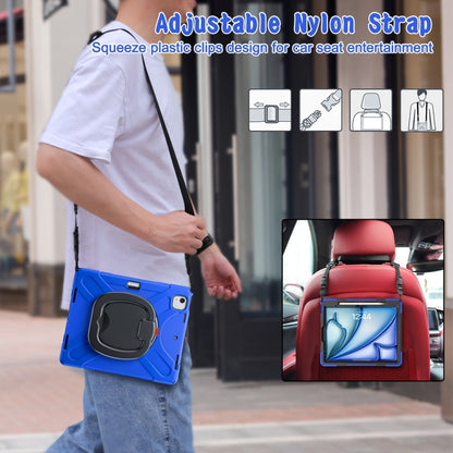 For iPad Air 13 2024 / Air 13 2025 Silicone Hybrid PC Tablet Case with Holder & Shoulder Strap(Blue) - iPad Air 13 2025 / 2024 Cases by buy2fix | Online Shopping UK | buy2fix
