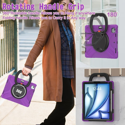 For iPad Air 13 2024 / Air 13 2025 Silicone Hybrid PC Tablet Case with Holder & Shoulder Strap(Purple) - iPad Air 13 2025 / 2024 Cases by buy2fix | Online Shopping UK | buy2fix