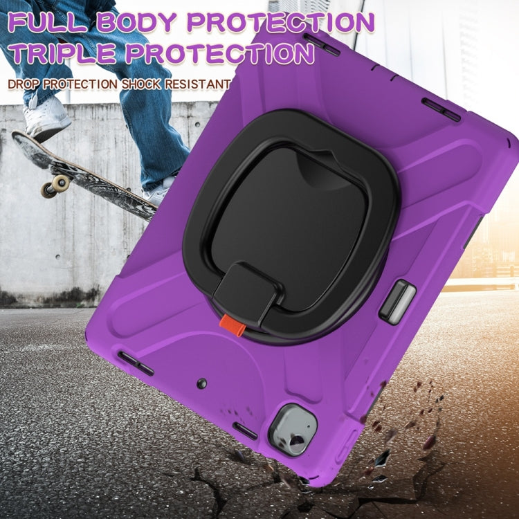 For iPad Air 13 2024 / Air 13 2025 Silicone Hybrid PC Tablet Case with Holder & Shoulder Strap(Purple) - iPad Air 13 2025 / 2024 Cases by buy2fix | Online Shopping UK | buy2fix