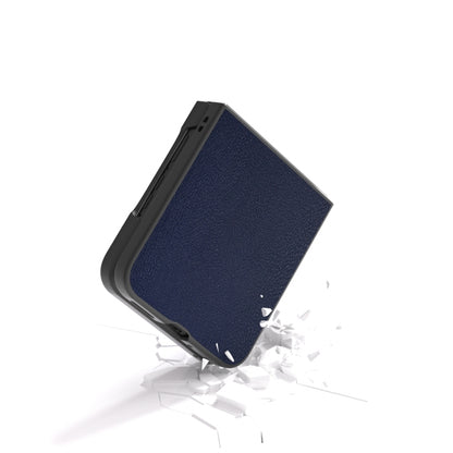 For Motorola Razr 50 Ultra PU Leather Black Frame Full Coverage Phone Case(Dark Blue) - Motorola Cases by buy2fix | Online Shopping UK | buy2fix