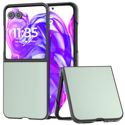 For Motorola Razr 50 Ultra PU Leather Black Frame Full Coverage Phone Case(Light Green) - Motorola Cases by buy2fix | Online Shopping UK | buy2fix