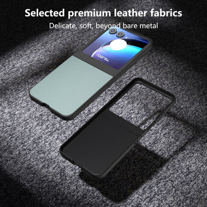 For Motorola Razr 50 PU Leather Black Frame Full Coverage Phone Case(Light Blue) by buy2fix