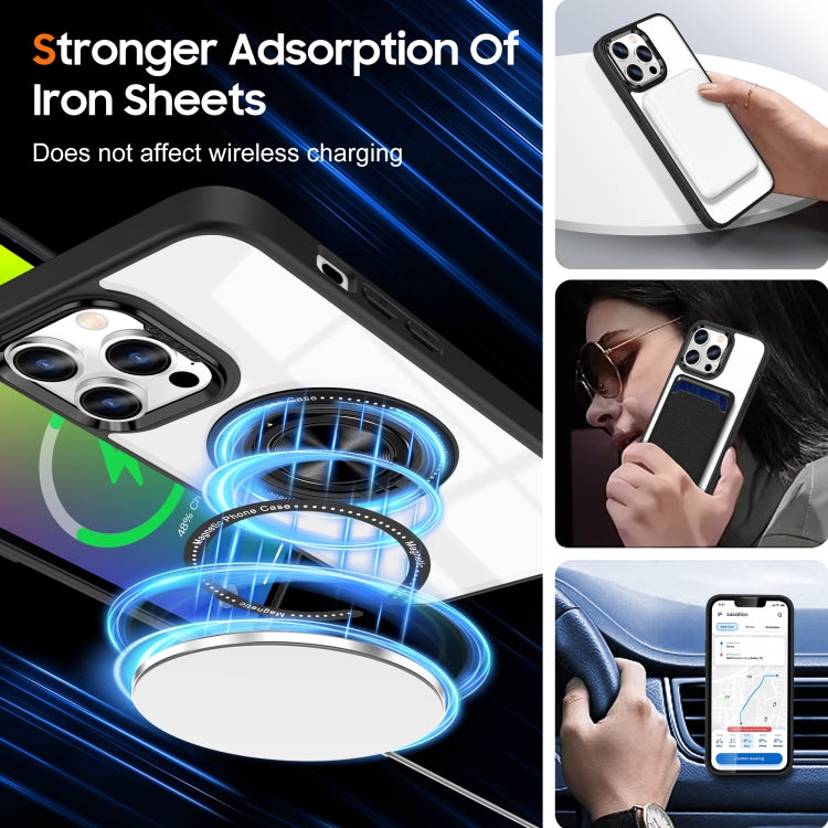 For iPhone 16 Pro Max Magnetic Rotating Ring Holder Phone Case(Black) by buy2fix