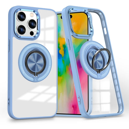 For iPhone 16 Pro Max Magnetic Rotating Ring Holder Phone Case(Light Blue) by buy2fix