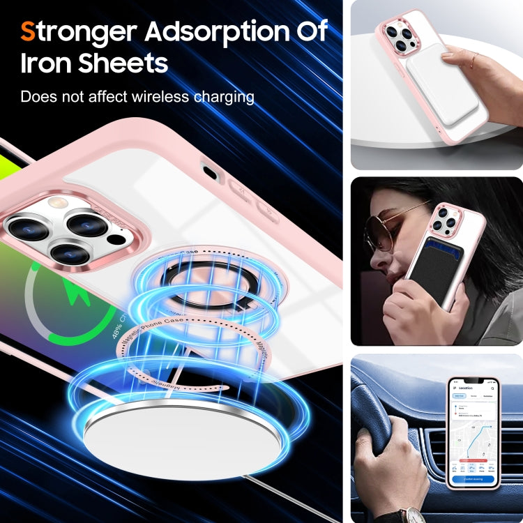For iPhone 16 Pro Magnetic Rotating Ring Holder Phone Case(Pink) by buy2fix