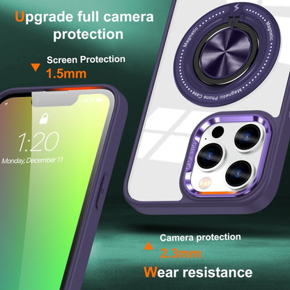 For iPhone 16 Pro Magnetic Rotating Ring Holder Phone Case(Dark Purple) by buy2fix