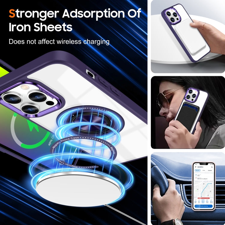 For iPhone 16 Pro Magnetic Rotating Ring Holder Phone Case(Dark Purple) by buy2fix