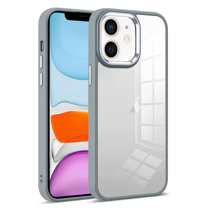 For iPhone 11 Colorful Armor Transparent Phone Case(Grey) by buy2fix
