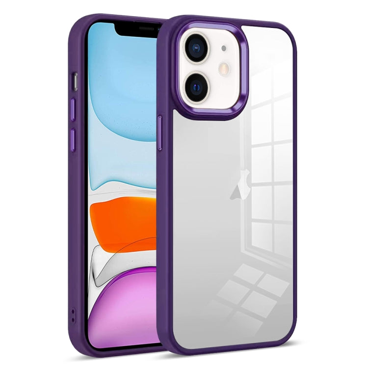 For iPhone 11 Colorful Armor Transparent Phone Case(Purple) by buy2fix
