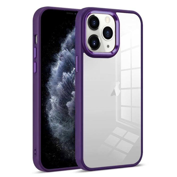 For iPhone 11 Pro Max Colorful Armor Transparent Phone Case(Purple) by buy2fix