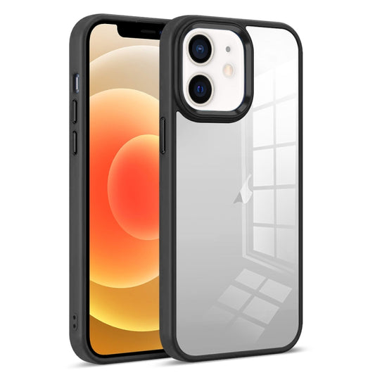 For iPhone 12 Colorful Armor Transparent Phone Case(Black) by buy2fix