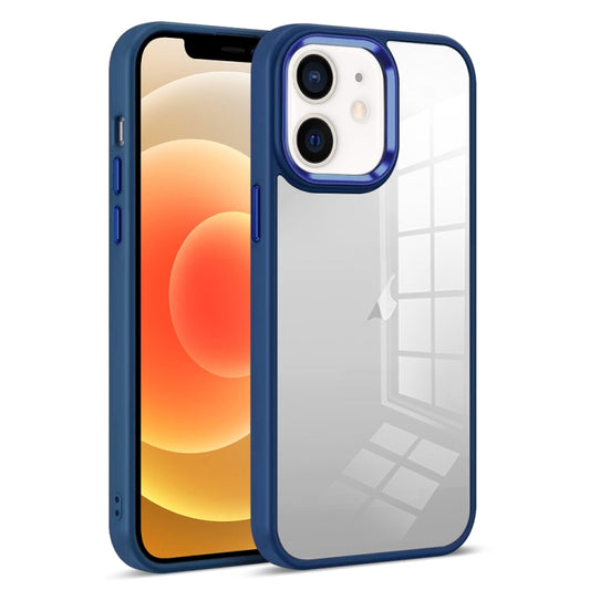 For iPhone 12 Colorful Armor Transparent Phone Case(Blue) by buy2fix