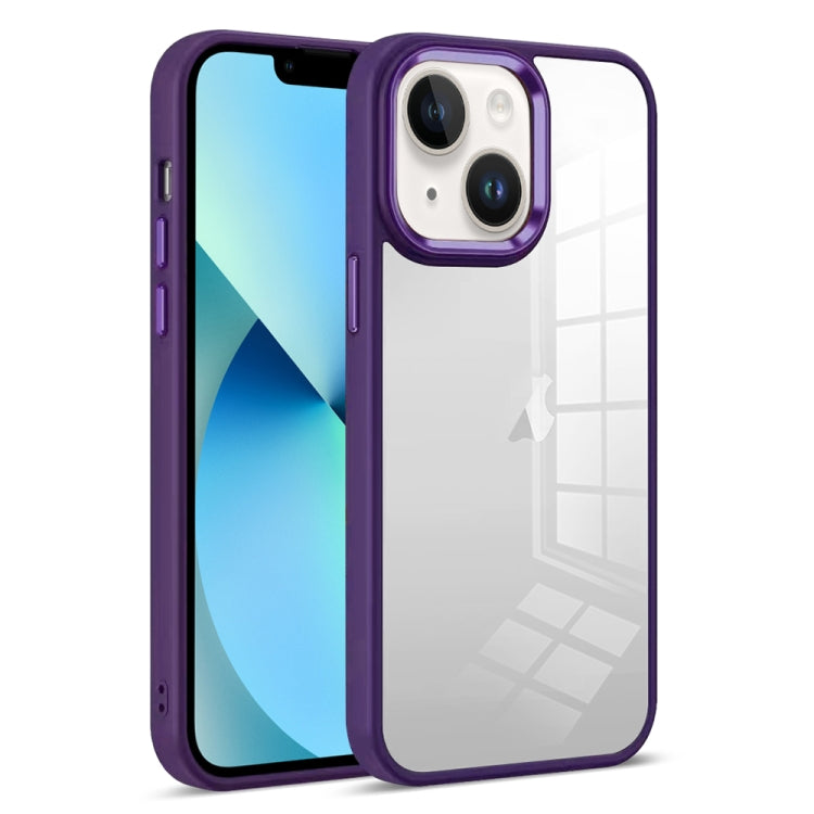 For iPhone 13 Colorful Armor Transparent Phone Case(Purple) by buy2fix