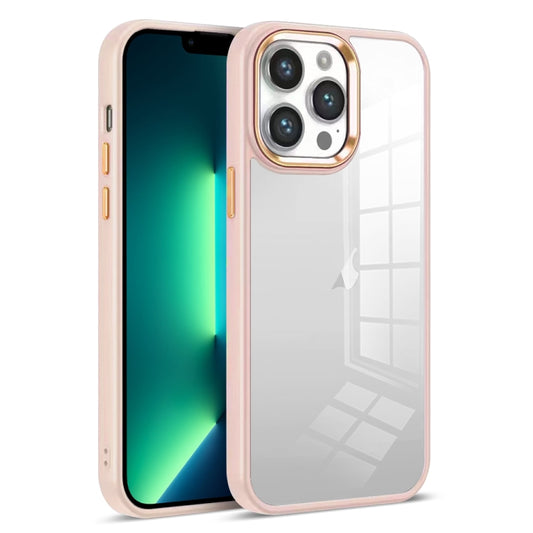 For iPhone 13 Pro Colorful Armor Transparent Phone Case(Pink) by buy2fix