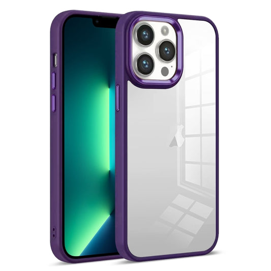 For iPhone 13 Pro Max Colorful Armor Transparent Phone Case(Purple) by buy2fix