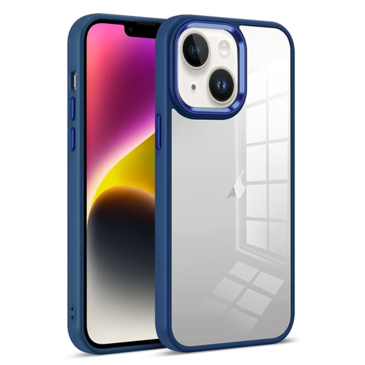 For iPhone 14 Plus Colorful Armor Transparent Phone Case(Blue) - iPhone 14 Plus Cases by buy2fix | Online Shopping UK | buy2fix