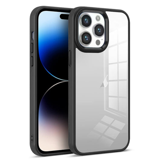 For iPhone 14 Pro Colorful Armor Transparent Phone Case(Black) - iPhone 14 Pro Cases by buy2fix | Online Shopping UK | buy2fix