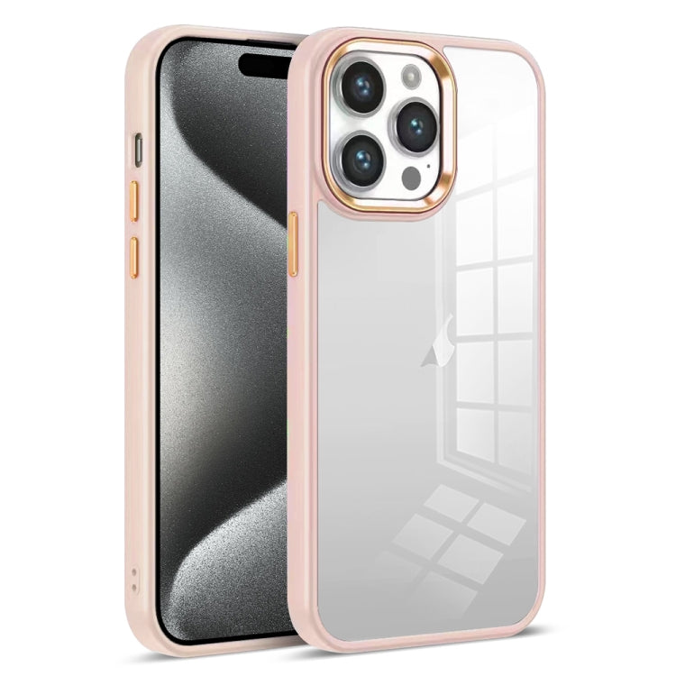 For iPhone 15 Pro Colorful Armor Transparent Phone Case(Pink) - iPhone 15 Pro Cases by buy2fix | Online Shopping UK | buy2fix