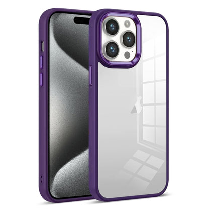 For iPhone 15 Pro Max Colorful Armor Transparent Phone Case(Purple) by buy2fix