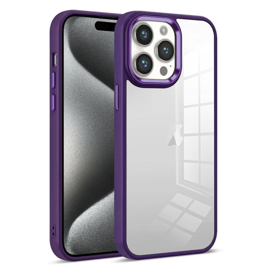 For iPhone 15 Pro Max Colorful Armor Transparent Phone Case(Purple) by buy2fix