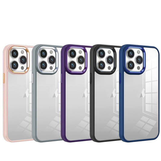 For iPhone 15 Pro Colorful Armor Transparent Phone Case(Pink) - iPhone 15 Pro Cases by buy2fix | Online Shopping UK | buy2fix