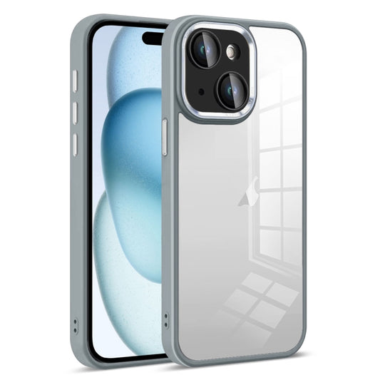 For iPhone 15 Plus Colorful Armor Lens Film Transparent Phone Case(Grey) - iPhone 15 Plus Cases by buy2fix | Online Shopping UK | buy2fix