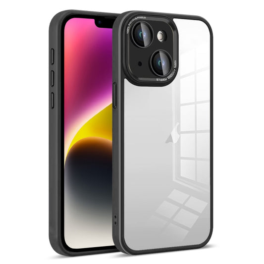For iPhone 14 Plus Colorful Armor Lens Film Transparent Phone Case(Black) - iPhone 14 Plus Cases by buy2fix | Online Shopping UK | buy2fix