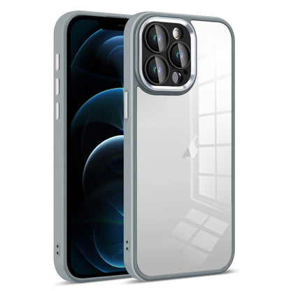 For iPhone 12 Pro Max Colorful Armor Lens Film Transparent Phone Case(Grey) by buy2fix