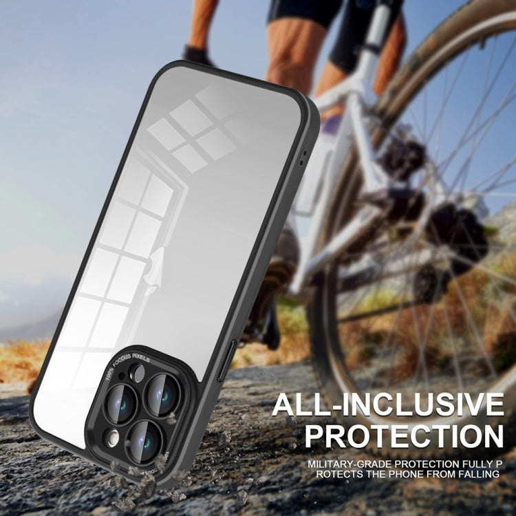 For iPhone 13 Colorful Armor Lens Film Transparent Phone Case(Blue) by buy2fix