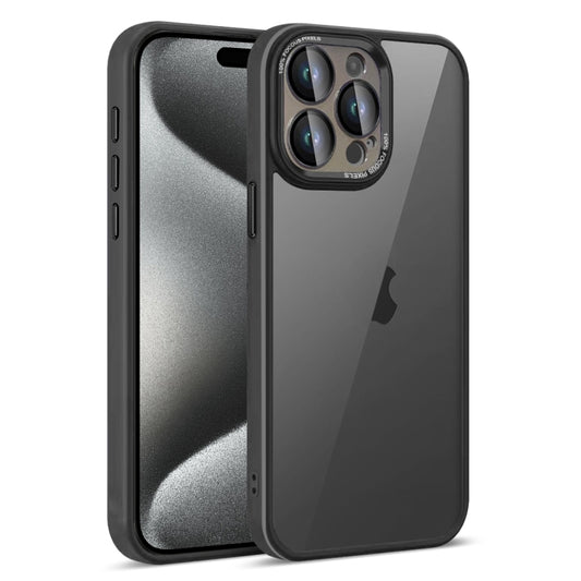 For iPhone 15 Pro Colorful Armor Lens Film Translucent Phone Case(Black) - iPhone 15 Pro Cases by buy2fix | Online Shopping UK | buy2fix