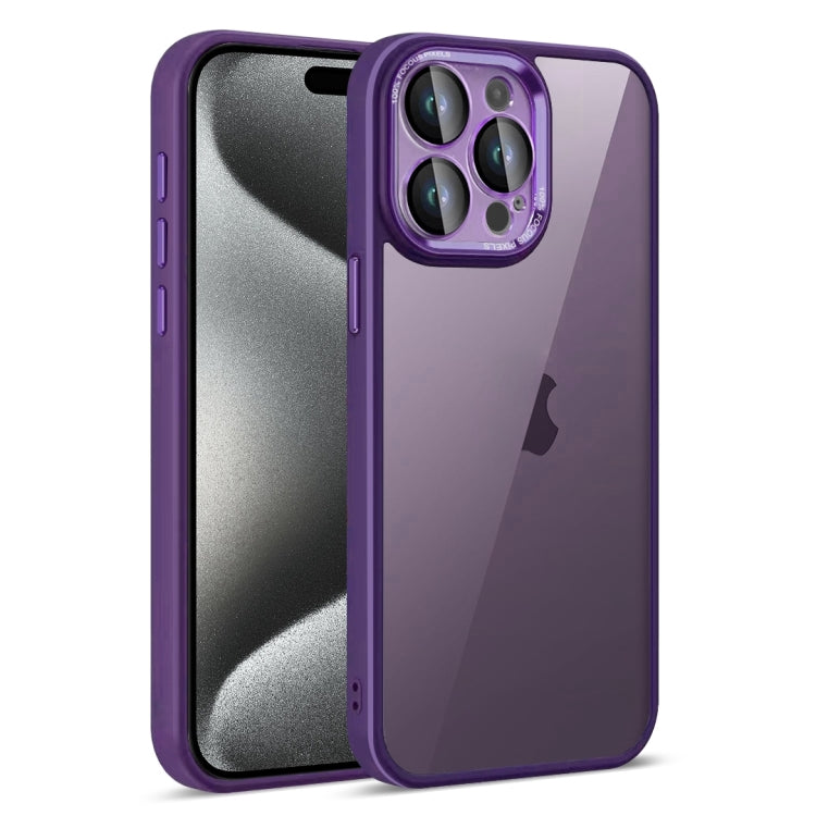 For iPhone 15 Pro Colorful Armor Lens Film Translucent Phone Case(Purple) - iPhone 15 Pro Cases by buy2fix | Online Shopping UK | buy2fix