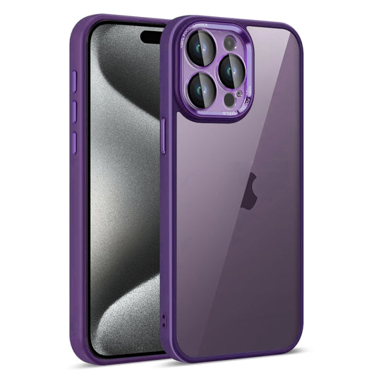 For iPhone 15 Pro Colorful Armor Lens Film Translucent Phone Case(Purple) - iPhone 15 Pro Cases by buy2fix | Online Shopping UK | buy2fix