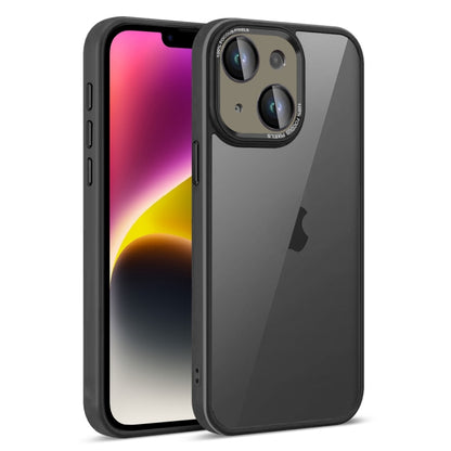 For iPhone 14 Plus Colorful Armor Lens Film Translucent Phone Case(Black) - iPhone 14 Plus Cases by buy2fix | Online Shopping UK | buy2fix