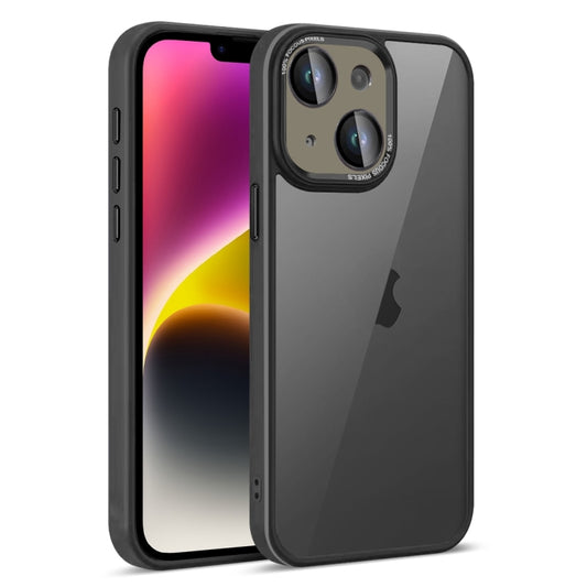 For iPhone 14 Plus Colorful Armor Lens Film Translucent Phone Case(Black) - iPhone 14 Plus Cases by buy2fix | Online Shopping UK | buy2fix