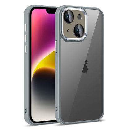 For iPhone 14 Plus Colorful Armor Lens Film Translucent Phone Case(Grey) - iPhone 14 Plus Cases by buy2fix | Online Shopping UK | buy2fix