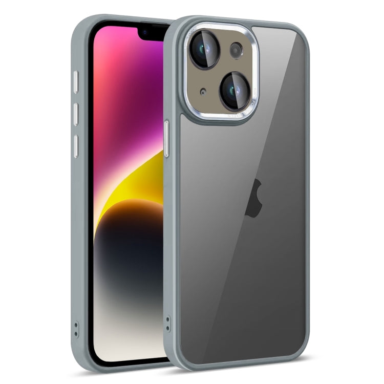 For iPhone 14 Colorful Armor Lens Film Translucent Phone Case(Grey) by buy2fix
