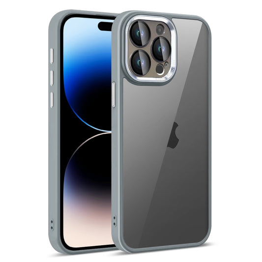 For iPhone 14 Pro Colorful Armor Lens Film Translucent Phone Case(Grey) - iPhone 14 Pro Cases by buy2fix | Online Shopping UK | buy2fix