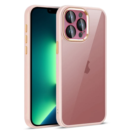 For iPhone 13 Pro Max Colorful Armor Lens Film Translucent Phone Case(Pink) by buy2fix
