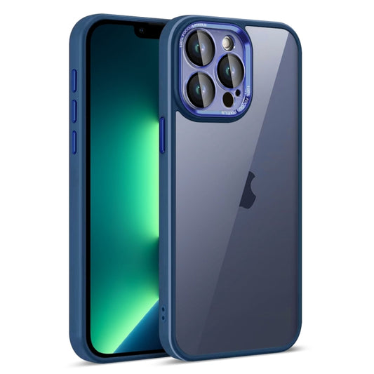 For iPhone 13 Pro Max Colorful Armor Lens Film Translucent Phone Case(Blue) by buy2fix