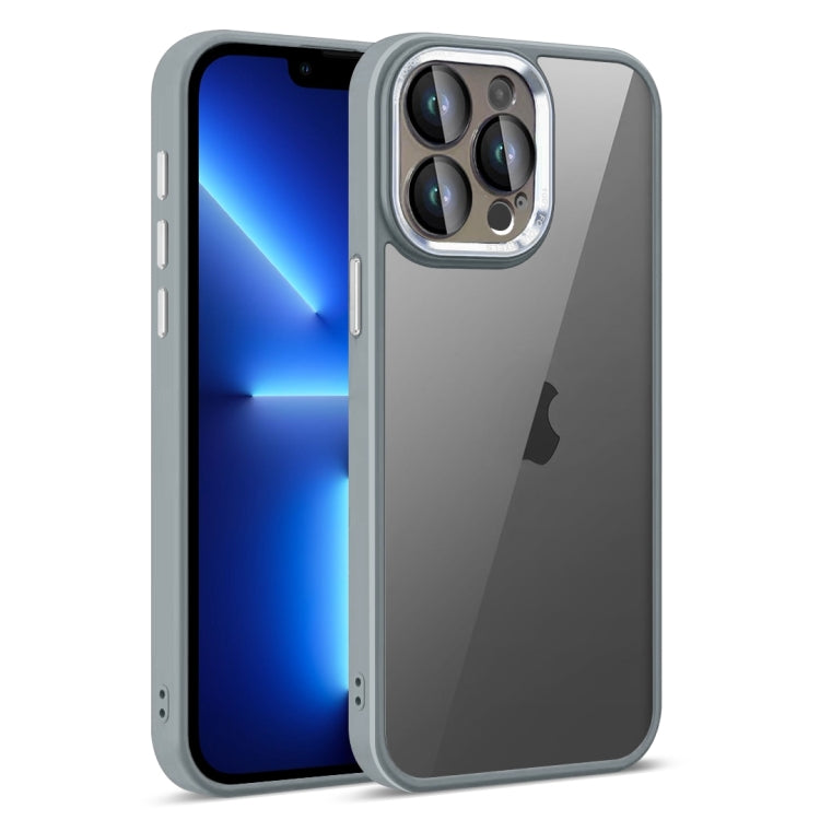 For iPhone 13 Pro Colorful Armor Lens Film Translucent Phone Case(Grey) by buy2fix