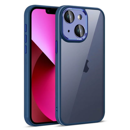 For iPhone 13 Colorful Armor Lens Film Translucent Phone Case(Blue) by buy2fix
