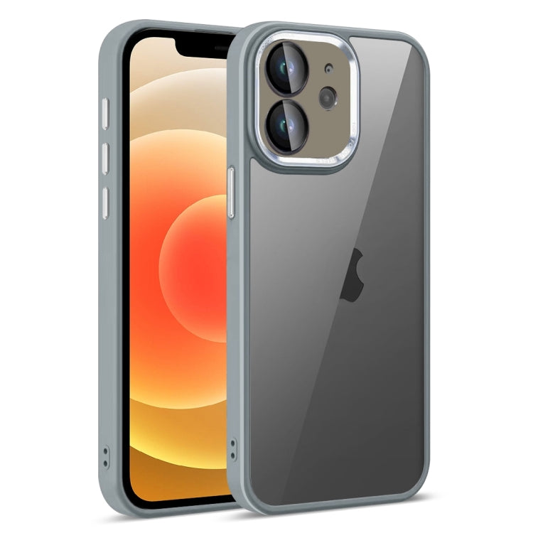 For iPhone 12 Colorful Armor Lens Film Translucent Phone Case(Grey) by buy2fix