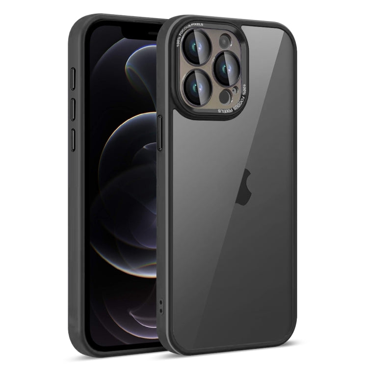 For iPhone 12 Pro Colorful Armor Lens Film Translucent Phone Case(Black) by buy2fix