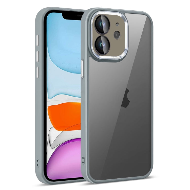 For iPhone 11 Colorful Armor Lens Film Translucent Phone Case(Grey) by buy2fix