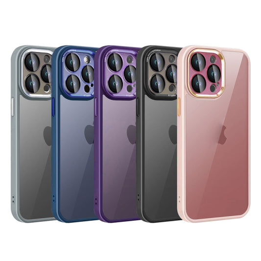 For iPhone 12 Pro Max Colorful Armor Lens Film Translucent Phone Case(Black) by buy2fix